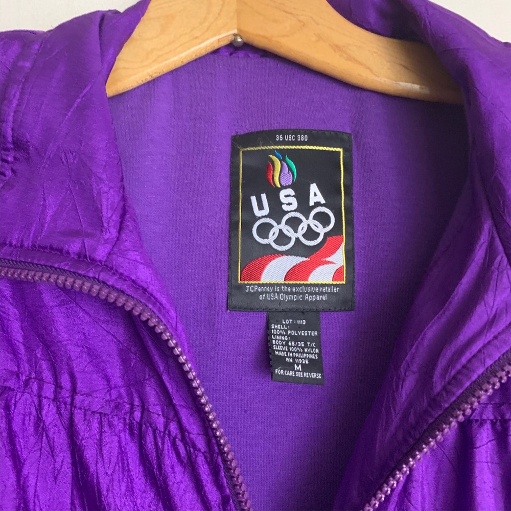 VTG USA Olympic purple windbreaker pant jacket set - Picture 8 of 8